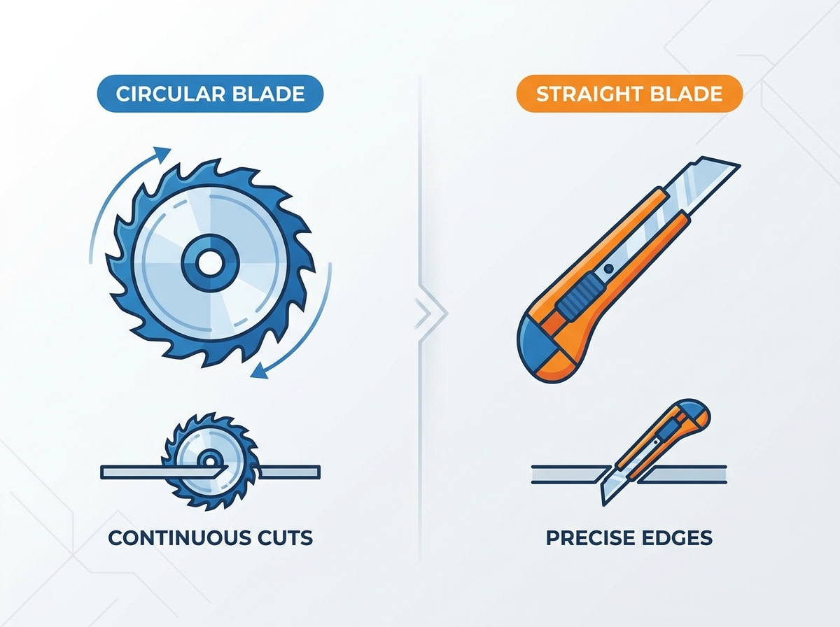 Circular blade vs straight blade industrial comparison